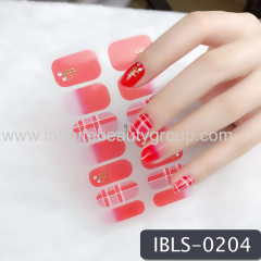 Imported Material Nail Stickers Stickers w/ Gold Stamping and Imitation Diamond 14 Nails