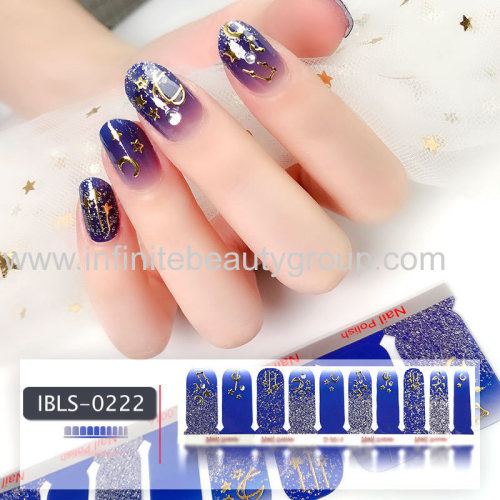 Imported Material 3D Nail Stickers Stickers w/ Solid Color or Glitter Gradient Ramp 20 Nails (10*2)