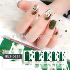 Imported Material 3D Nail Stickers Stickers w/ Solid Color or Glitter Gradient Ramp 20 Nails (10*2)