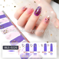 Imported Material 3D Nail Stickers Stickers w/ Solid Color or Glitter Gradient Ramp 20 Nails (10*2)