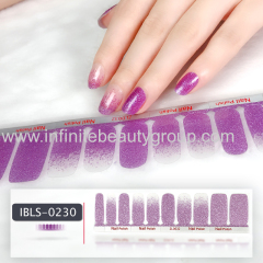 Imported Material 3D Nail Stickers Stickers w/ Solid Color or Glitter Gradient Ramp 22 Nails