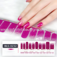 Imported Material 3D Nail Stickers Stickers w/ Solid Color or Glitter Gradient Ramp 22 Nails