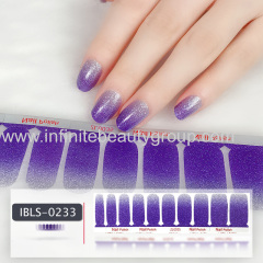 Imported Material 3D Nail Stickers Stickers w/ Solid Color or Glitter Gradient Ramp 22 Nails