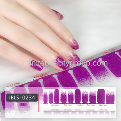 Imported Material 3D Nail Stickers Stickers w/ Solid Color or Glitter Gradient Ramp 22 Nails