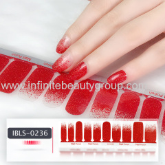 Imported Material 3D Nail Stickers Stickers w/ Solid Color or Glitter Gradient Ramp 22 Nails