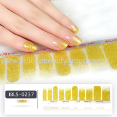 Imported Material 3D Nail Stickers Stickers w/ Solid Color or Glitter Gradient Ramp 22 Nails