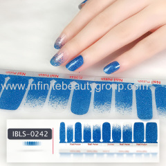 Imported Material 3D Nail Stickers Stickers w/ Solid Color or Glitter Gradient Ramp 22 Nails