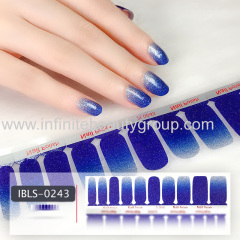 Imported Material 3D Nail Stickers Stickers w/ Solid Color or Glitter Gradient Ramp 22 Nails