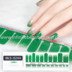 Imported Material 3D Nail Stickers Stickers w/ Solid Color or Glitter Gradient Ramp 22 Nails