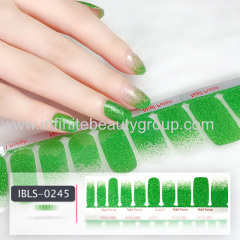 Imported Material 3D Nail Stickers Stickers w/ Solid Color or Glitter Gradient Ramp 22 Nails