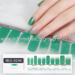 Imported Material 3D Nail Stickers Stickers w/ Solid Color or Glitter Gradient Ramp 22 Nails