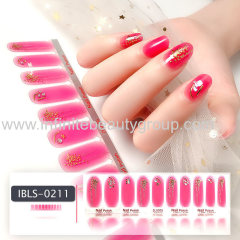 Imported Material 3D Nail Stickers Stickers w/ Gold Stamping and Imitation Diamond 22 Nails