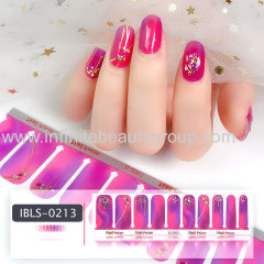 Imported Material 3D Nail Stickers Stickers w/ Gold Stamping and Imitation Diamond 22 Nails