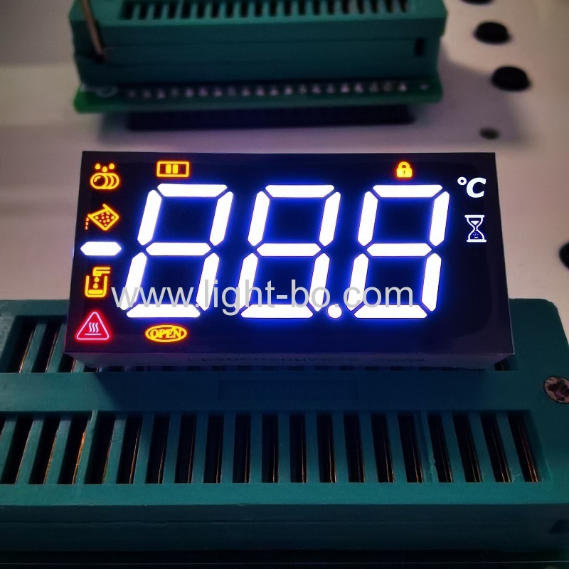 kundenspezifische mehrfarbige 3-stellige 7-Segment-LED-Anzeige gemeinsame Anode für Geschirrspüler-Controller