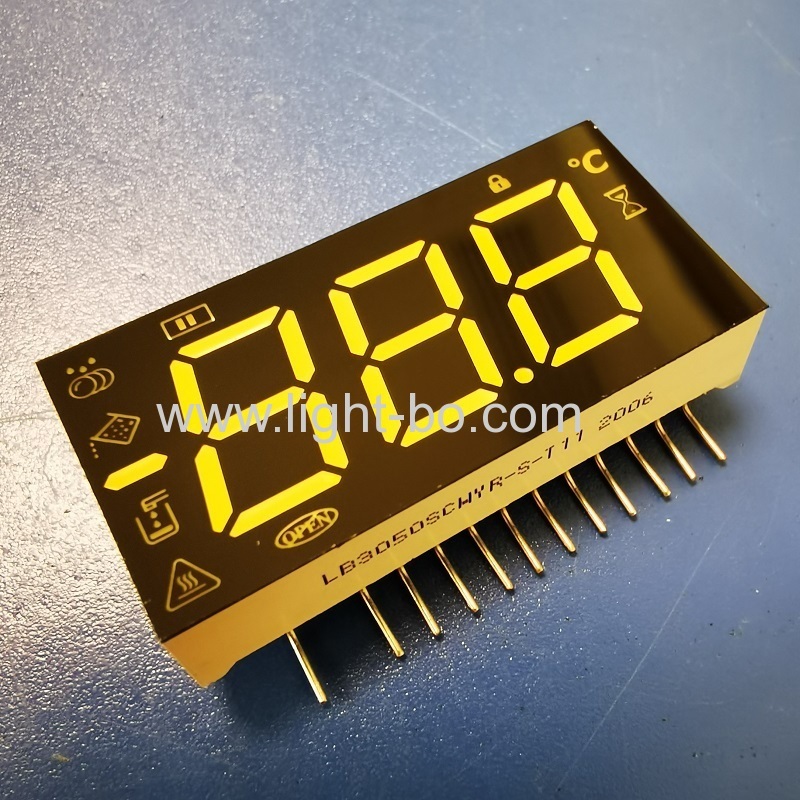 kundenspezifische mehrfarbige 3-stellige 7-Segment-LED-Anzeige gemeinsame Anode für Geschirrspüler-Controller