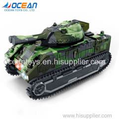 Battery operated deformation robot military army tank toys with light music