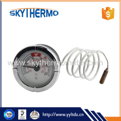 flexible small size round dial plastic gas capillary thermometer