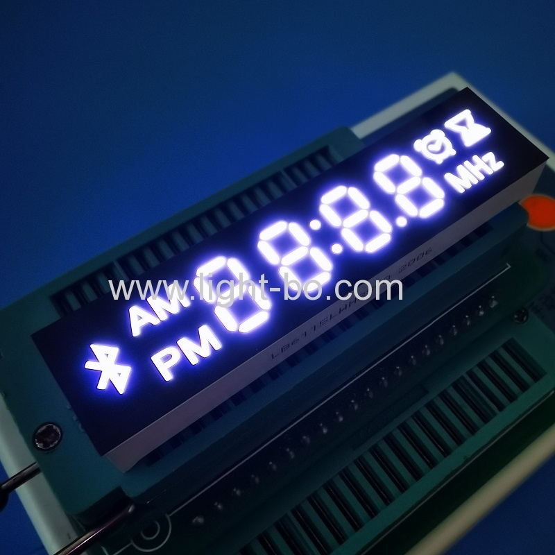 modulo display a led a 7 segmenti ultra bianco personalizzato a 4 cifre per altoparlante / radio bluetooth