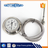 high quality all stainless steel back mounting industrial capillary temperature gauge thermometer with flange