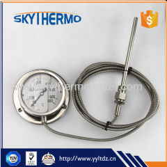 high quality all stainless steel back mounting industrial capillary temperature gauge thermometer with flange
