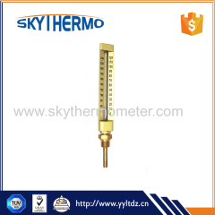 Straight series aluminum shell v-shaped industrial glass thermometer