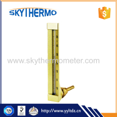 v shape metal shell industrial glass type angle glass thermometer