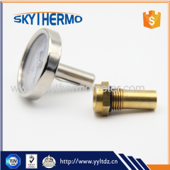 industrial pipe use water testing boiler bimetal back connection thermometer