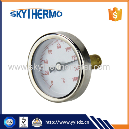 back connecting ss 304 hot water dial bimetal industrial usage thermometer