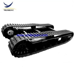 Carrying 35 ton mobile crusher crawler rubber pad undercarriage with steel track