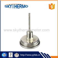 full stainless steel 304 material water testing boiler bimetal 120c thermometer