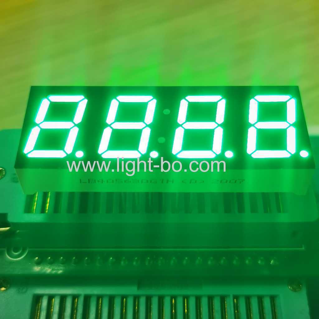 شاشة عرض LED خضراء نقية مقاس 0.56 بوصة مكونة من 4 أرقام و7 قطاعات وكاثود مشترك للوحات العدادات