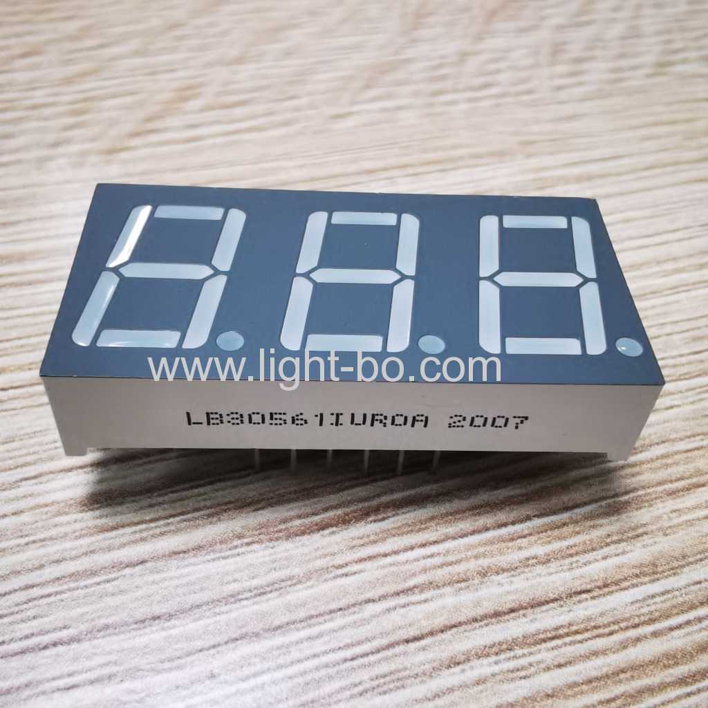 شاشة عرض LED ثلاثية الأرقام مقاس 0.56 بوصة ذات أنود مشترك أحمر فائق السطوع للتحكم في درجة الحرارة