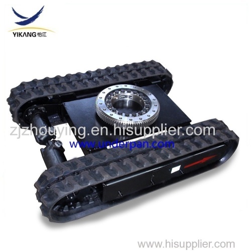 Construction machinery parts rubber track undercarriage with slewing bearing