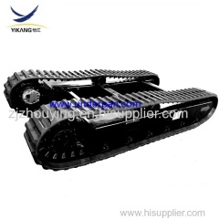 Construction machinery parts rubber track undercarriage with slewing bearing