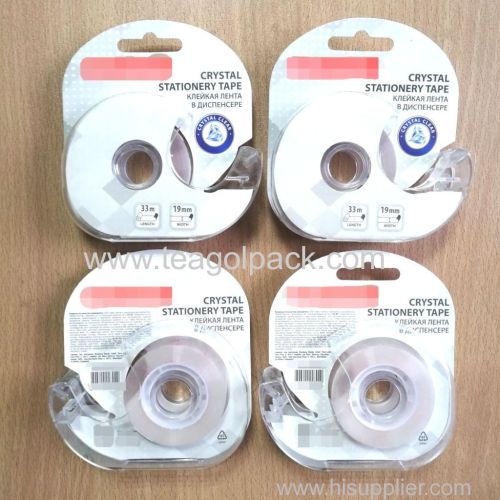 19mmx33M Crystal Clear Stationery Tape with Dispenser