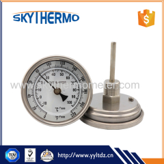 Full stainless steel Superior quality room temperature gauge boiler bimetal thermometer