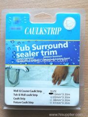 Tub Surround Sealer Trim Tape White 13mm Wx3.35m L