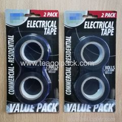 2 Pack Commercial Electrical Tape 18mmx10Yards Black 2 Rolls Value Pack PVC Insulation Tape 18mmx10Yards Black