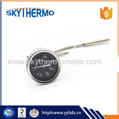 D60mm Stainless steel case oven bimetal thermometer with SS capillary 0-500C Temperature gauge