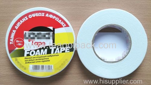 19mm Wx10m L Double Sided EVA Foam Mounting Tape ..Release Film: White+White Foam Tape