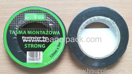 12mm Wx5m L Double Sided EVA Foam Mounting Tape ..Release Film: Green+Black Foam Tape