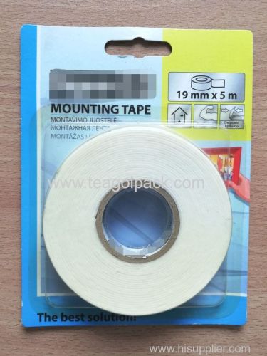 19mm Wx5m L Double Sided EVA Foam Mounting Tape ..Release Film: White+White Foam Tape