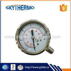 Easy To Read Clear Personalized Design Reliable Performance Ss Pressure Gauge Manometer Oil Filled Meter