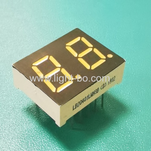 Ultra bright white 0.4inch Dual digit 7 segment led display common cathode for instrument panel