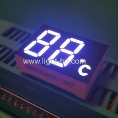 Ulrta white 12mm Dual digit 7 segment led display common cathode for temperature indicator