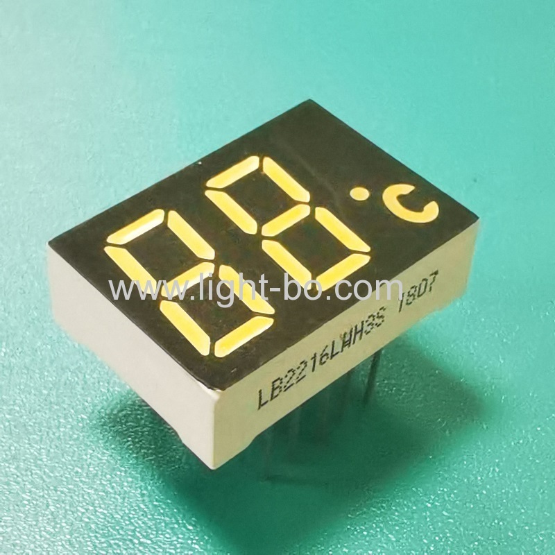 ulrta weiß 12mm zweistellige 7-Segment-LED-Anzeige gemeinsame Kathode für Temperaturanzeige