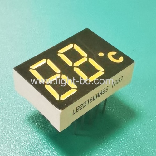 Ulrta white 12mm Dual digit 7 segment led display common cathode for temperature indicator