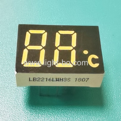 Ulrta white 12mm Dual digit 7 segment led display common cathode for temperature indicator