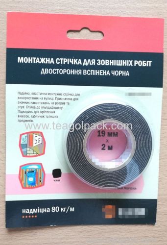 19mm Wx2m L Double Sided Adhesive Foam Tape ..Release Film: White+Black Foam Tape