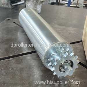 Steel sprocket drive conveyor roller